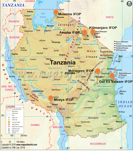Tanzania Map Tanzania Map
